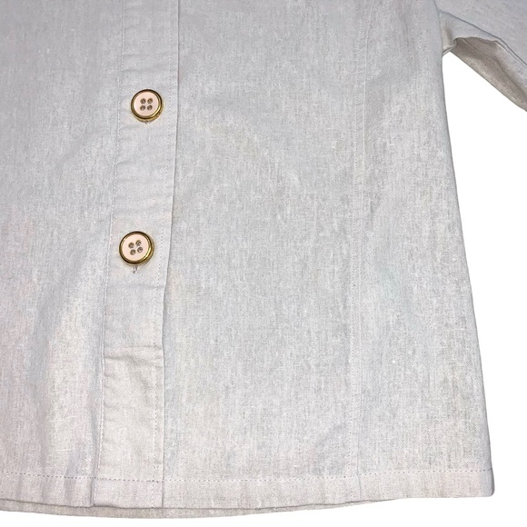 Vintage Tudor Court by Haband Lightweight Linen Blazer Jacket Neutral Casual - Picture 6 of 12